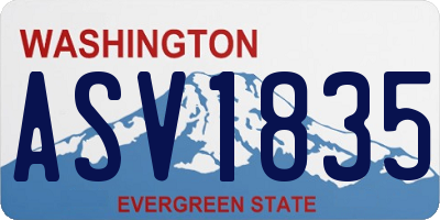 WA license plate ASV1835