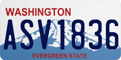 WA license plate ASV1836