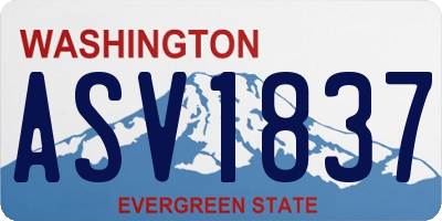 WA license plate ASV1837