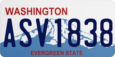 WA license plate ASV1838
