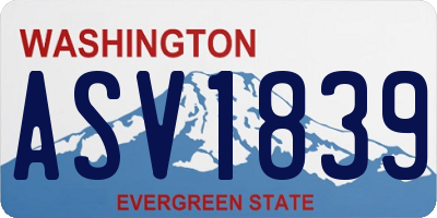 WA license plate ASV1839