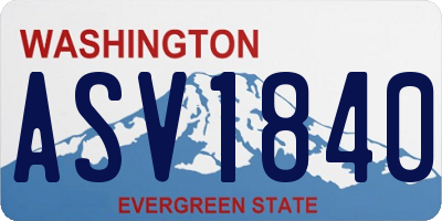 WA license plate ASV1840