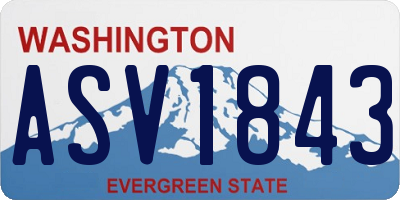 WA license plate ASV1843
