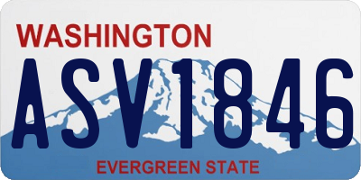 WA license plate ASV1846