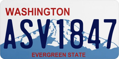 WA license plate ASV1847