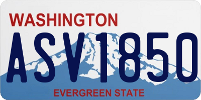 WA license plate ASV1850