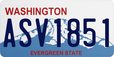 WA license plate ASV1851