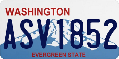 WA license plate ASV1852