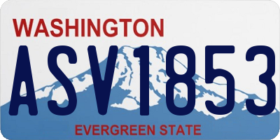 WA license plate ASV1853