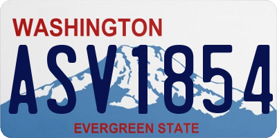 WA license plate ASV1854