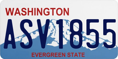 WA license plate ASV1855