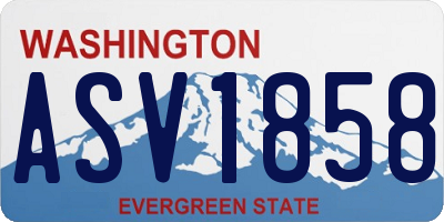 WA license plate ASV1858