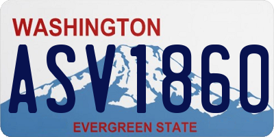 WA license plate ASV1860