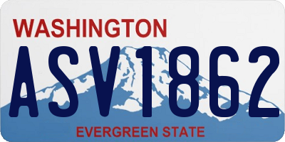 WA license plate ASV1862