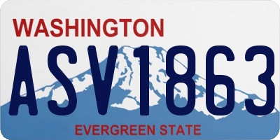 WA license plate ASV1863