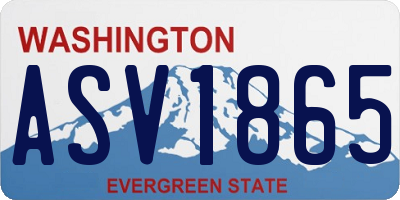 WA license plate ASV1865