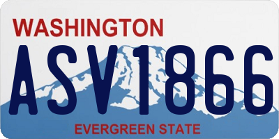 WA license plate ASV1866