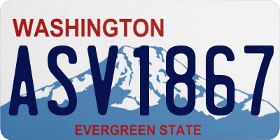 WA license plate ASV1867