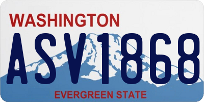 WA license plate ASV1868