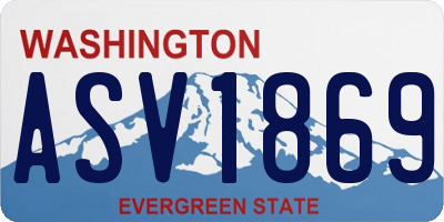 WA license plate ASV1869