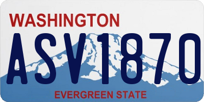 WA license plate ASV1870