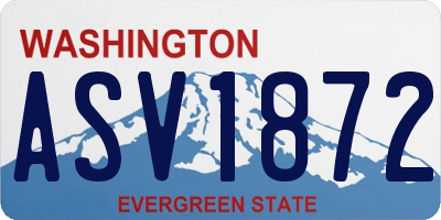 WA license plate ASV1872