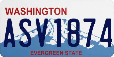 WA license plate ASV1874