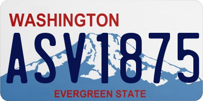 WA license plate ASV1875