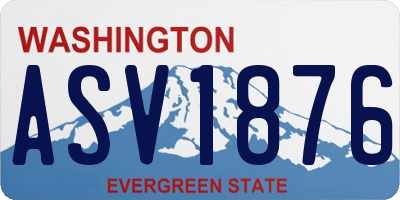 WA license plate ASV1876