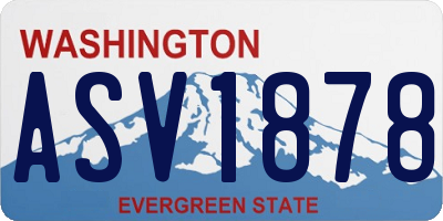 WA license plate ASV1878