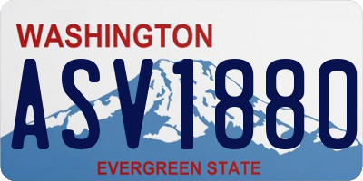 WA license plate ASV1880