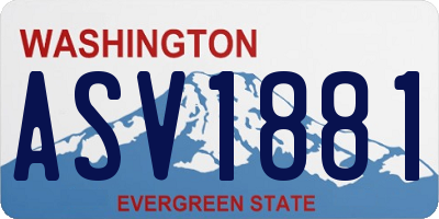 WA license plate ASV1881