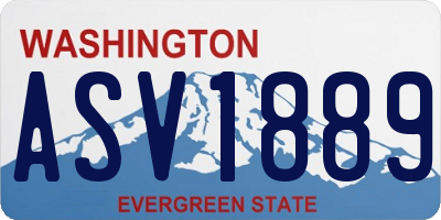 WA license plate ASV1889