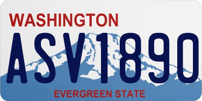 WA license plate ASV1890