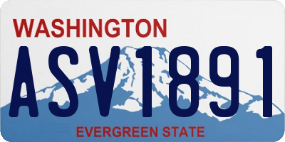 WA license plate ASV1891
