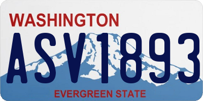 WA license plate ASV1893