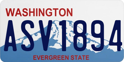 WA license plate ASV1894