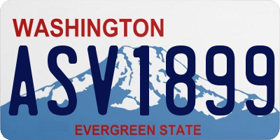 WA license plate ASV1899