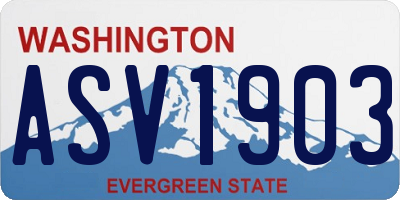 WA license plate ASV1903