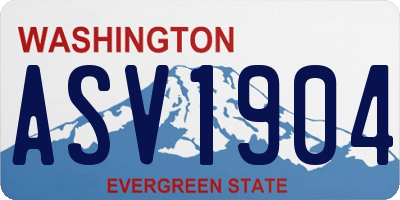 WA license plate ASV1904