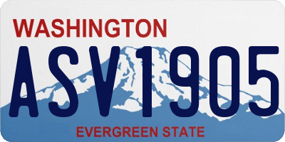 WA license plate ASV1905