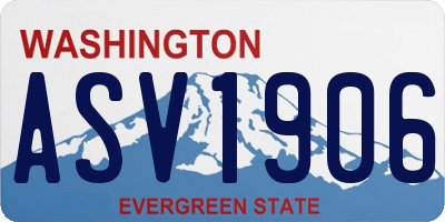 WA license plate ASV1906