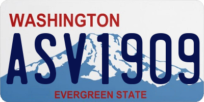 WA license plate ASV1909