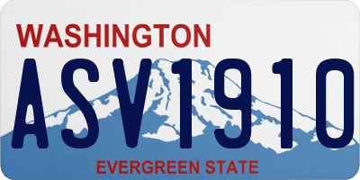 WA license plate ASV1910