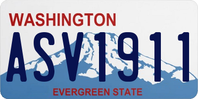 WA license plate ASV1911