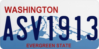 WA license plate ASV1913