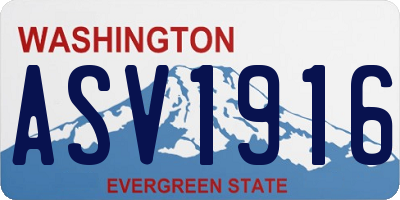 WA license plate ASV1916