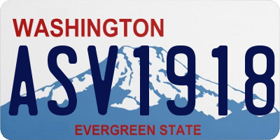 WA license plate ASV1918