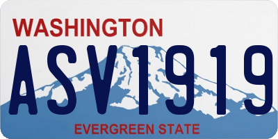 WA license plate ASV1919