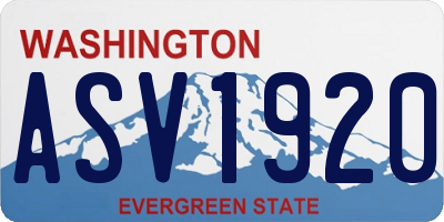 WA license plate ASV1920